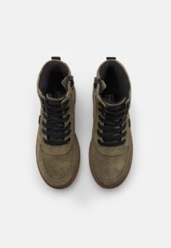 Friboo Leather - Stivaletti Stringati - Khaki -Friboo ceaaa599a05f4869abd8451200e3b9c4